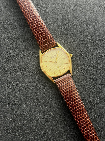 Seiko Exceline Gold Filled Toned Tonneau Woman's Watch
