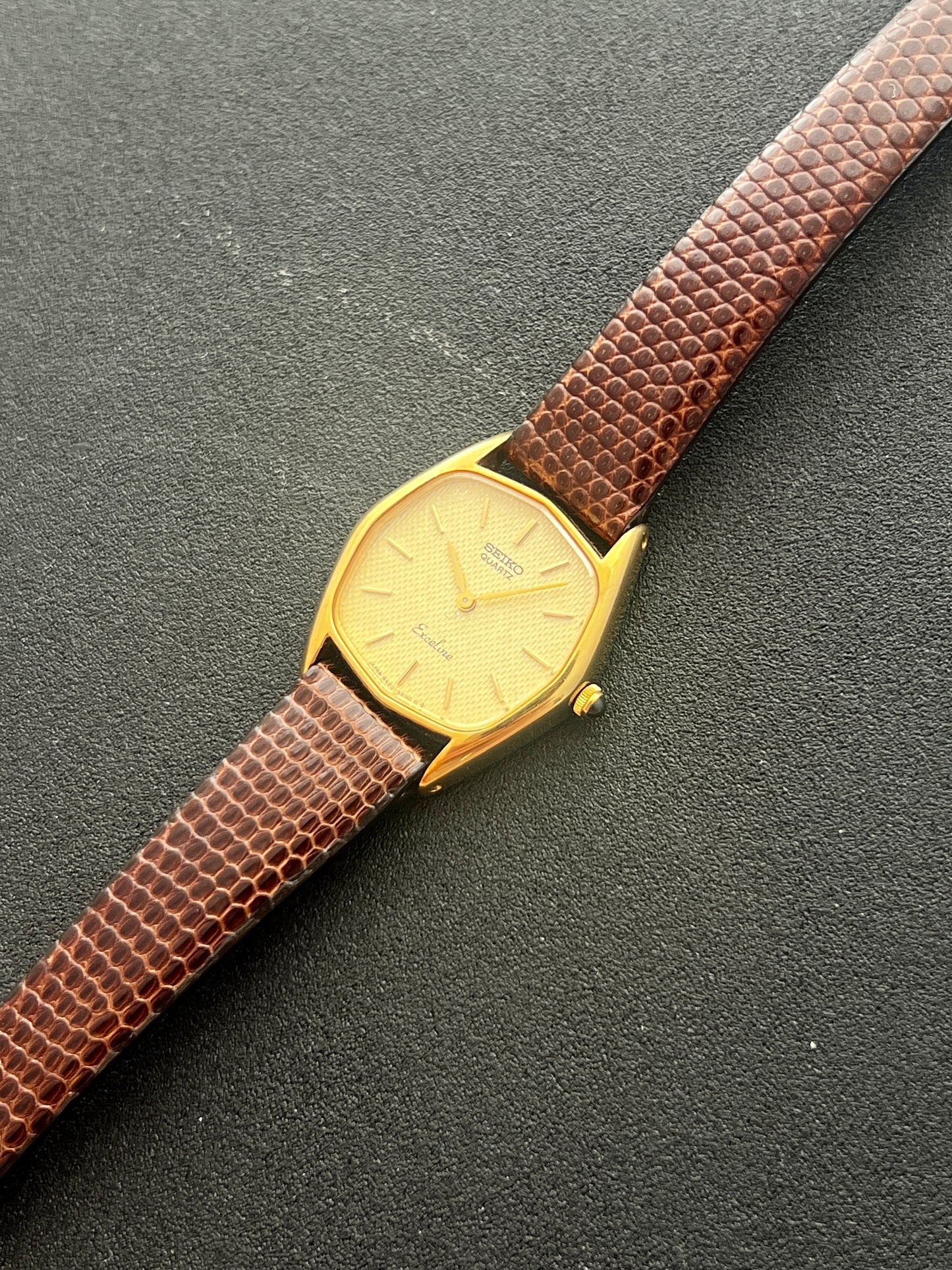 Seiko Exceline Gold Filled Toned Tonneau Woman's Watch