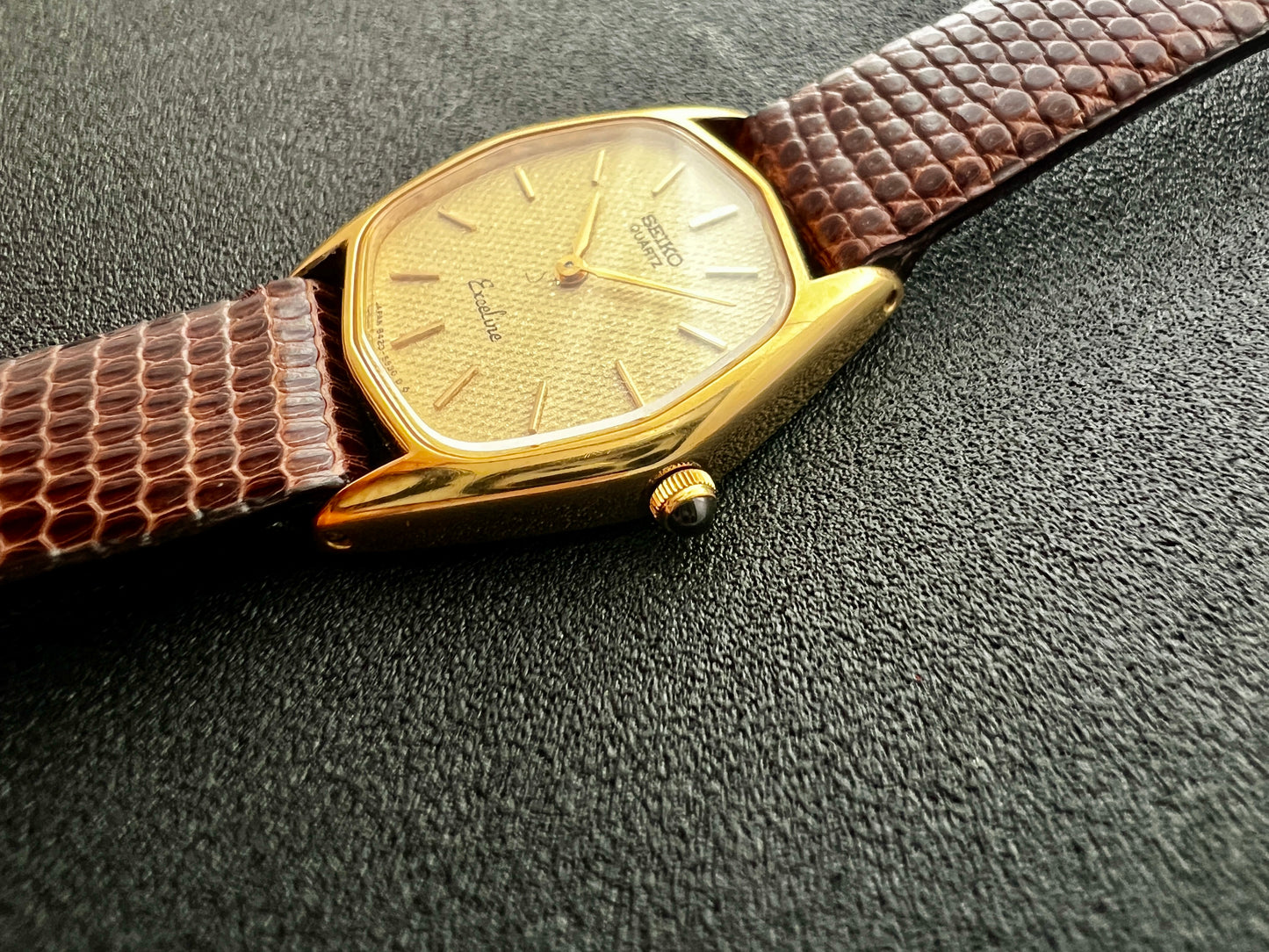 Seiko Exceline Gold Filled Toned Tonneau Woman's Watch
