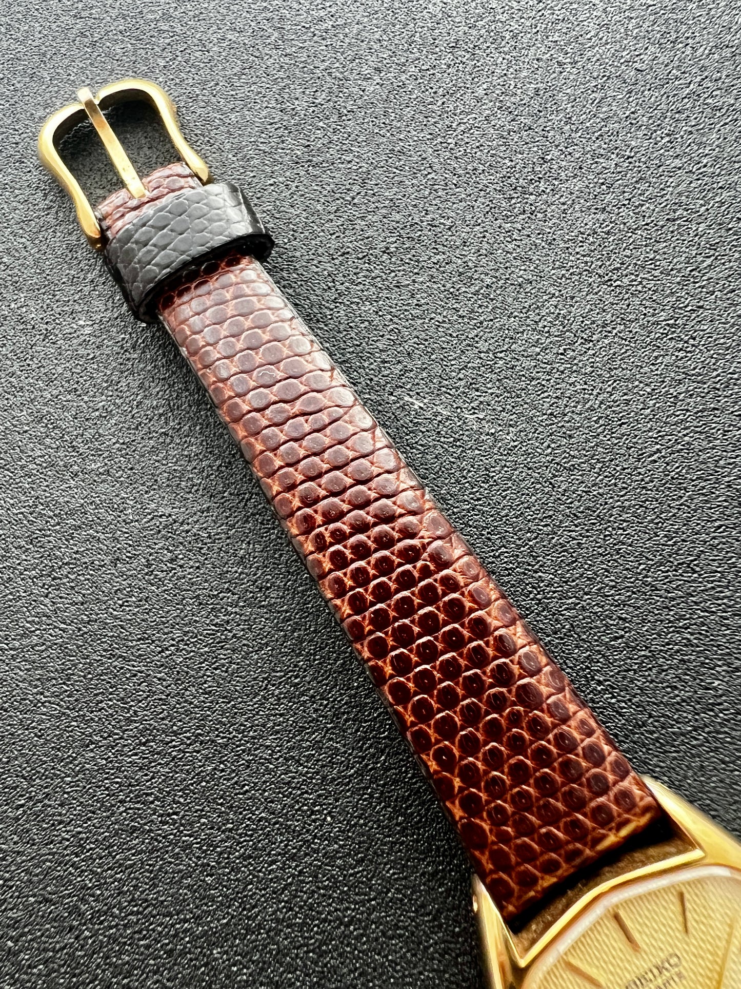 Seiko Exceline Gold Filled Toned Tonneau Woman's Watch