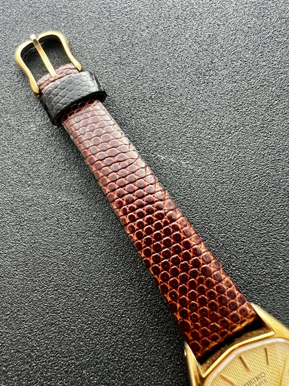 Seiko Exceline Gold Filled Toned Tonneau Woman's Watch