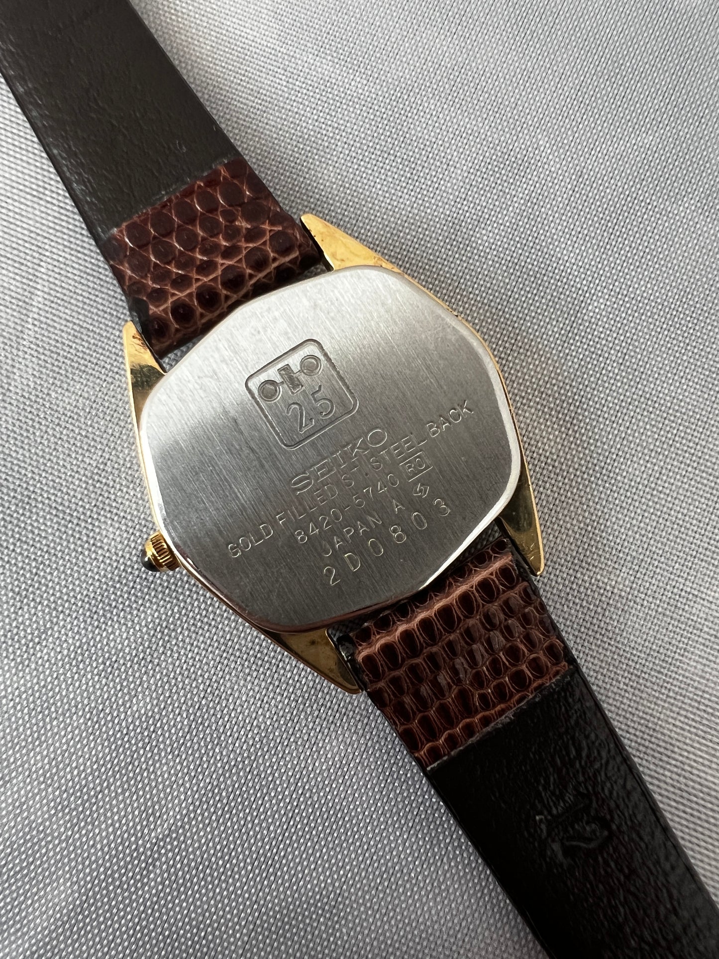 Seiko Exceline Gold Filled Toned Tonneau Woman's Watch