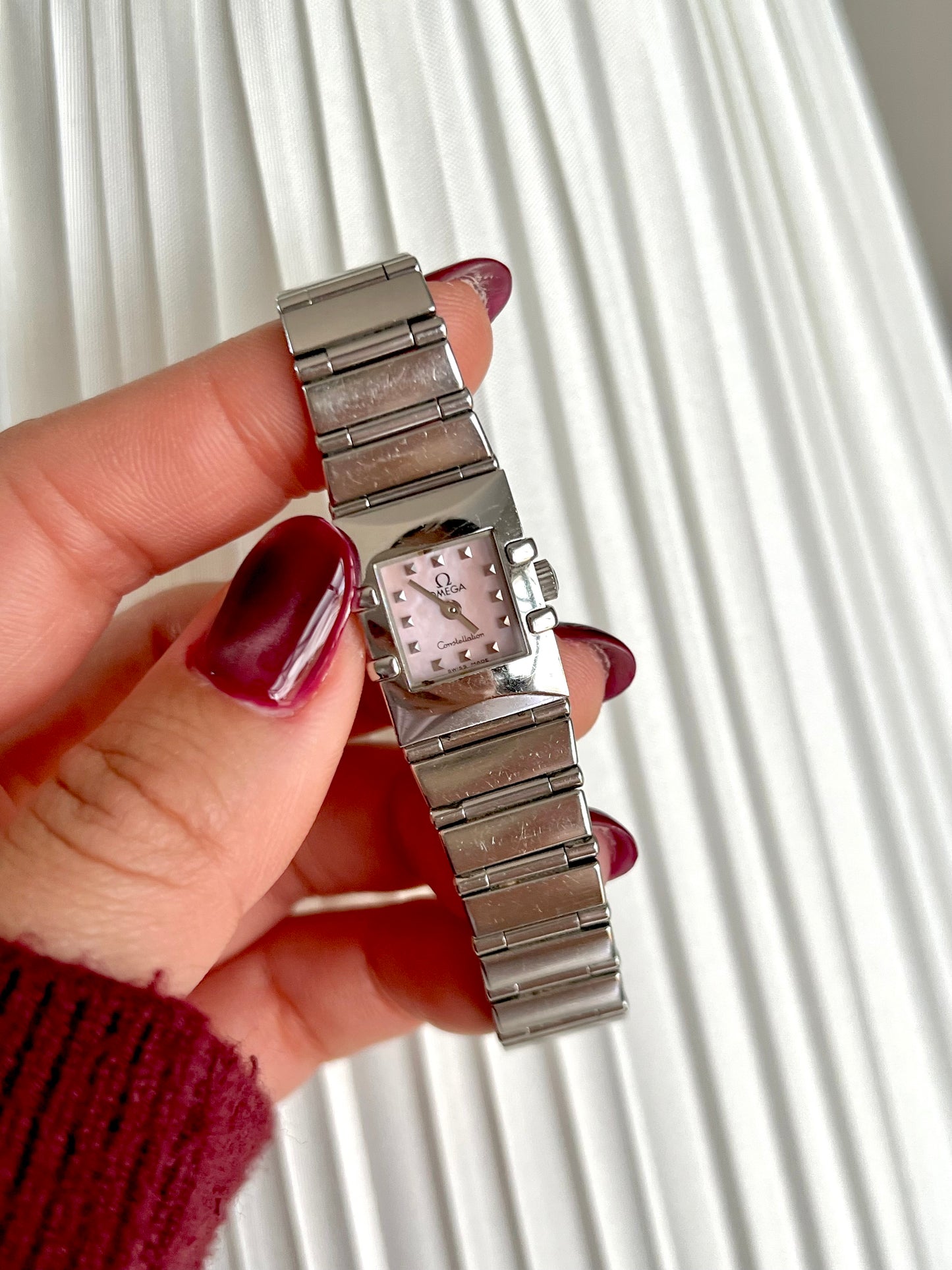 Omega Constellation Quadra Pink Mother of Pearl Dial Women's Watch