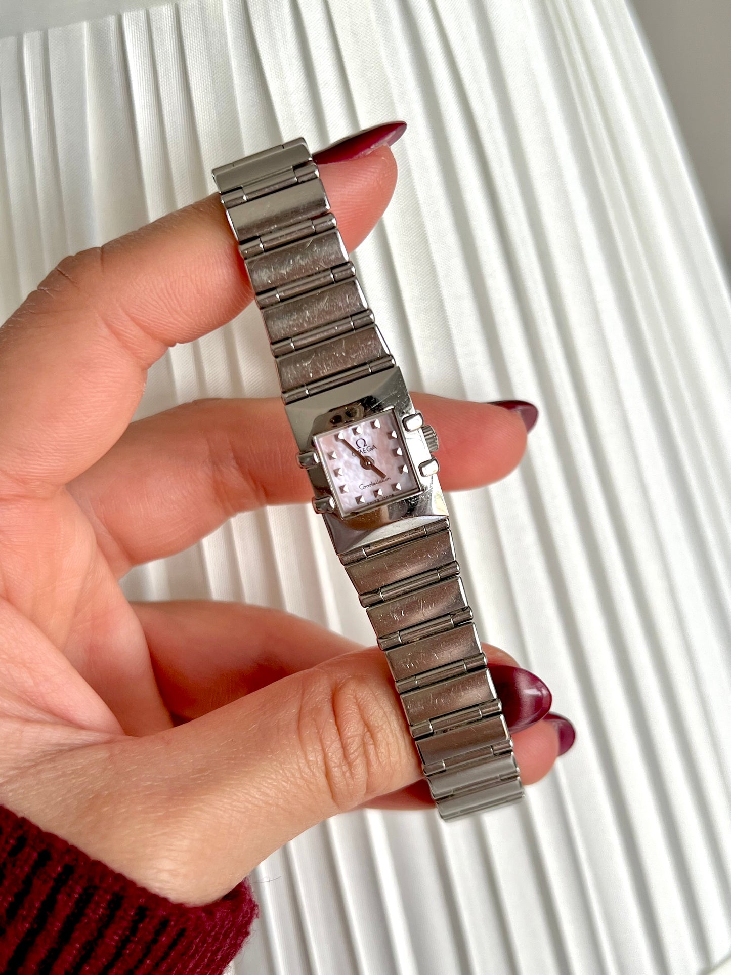 Omega Constellation Quadra Pink Mother of Pearl Dial Women's Watch