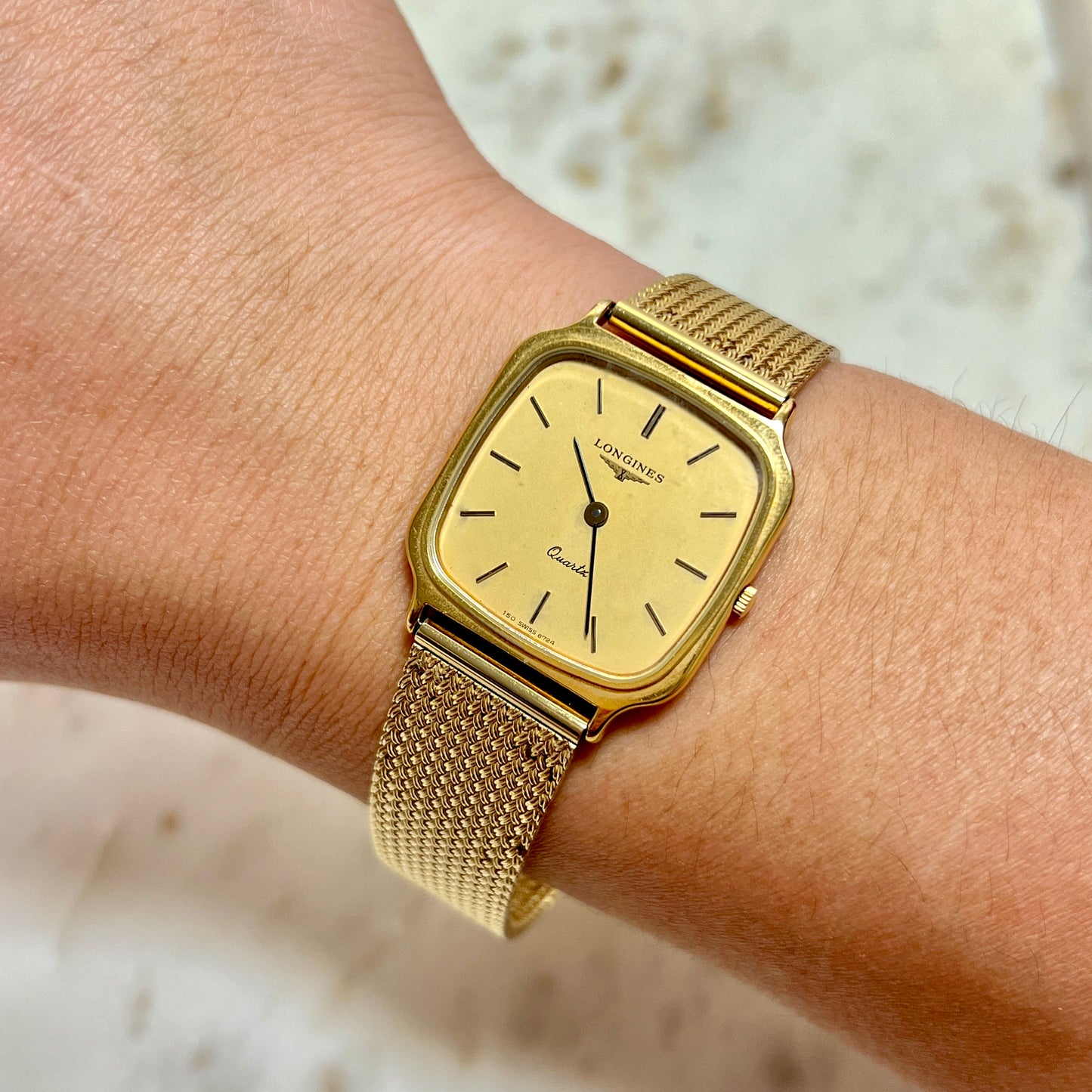 Longines Gold Tone Cushion Watch