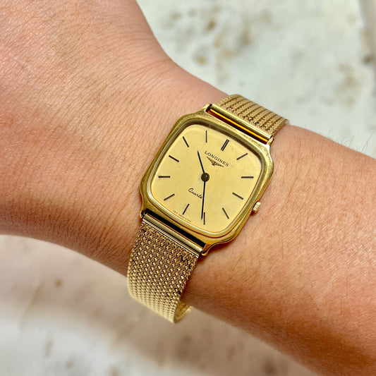 Longines Gold Tone Cushion Watch