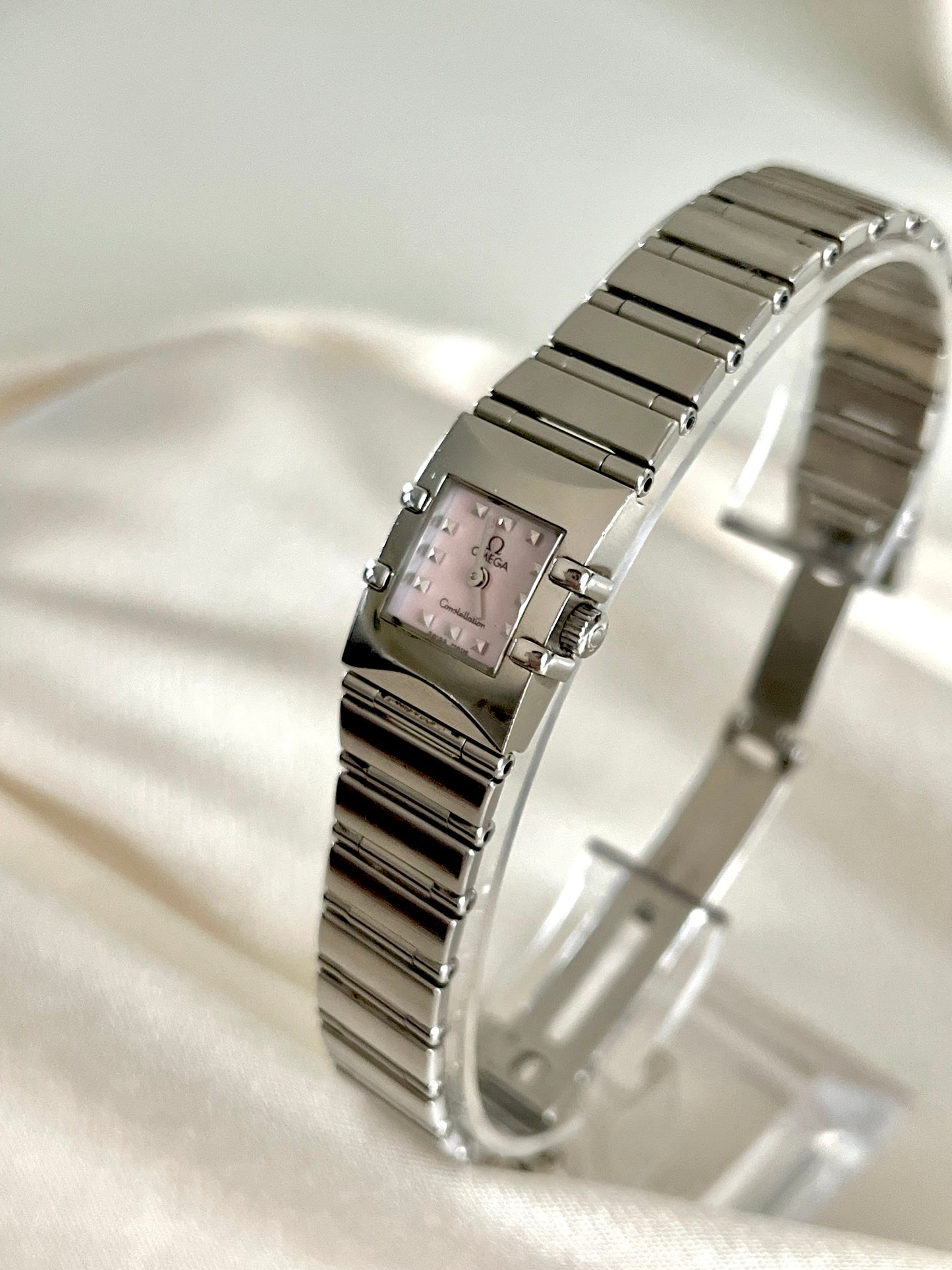 Omega Constellation Quadra Pink Mother of Pearl Dial Women's Watch