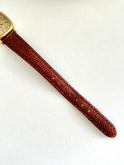 Omega De Ville Gold Women's Watch with Chequered Dial