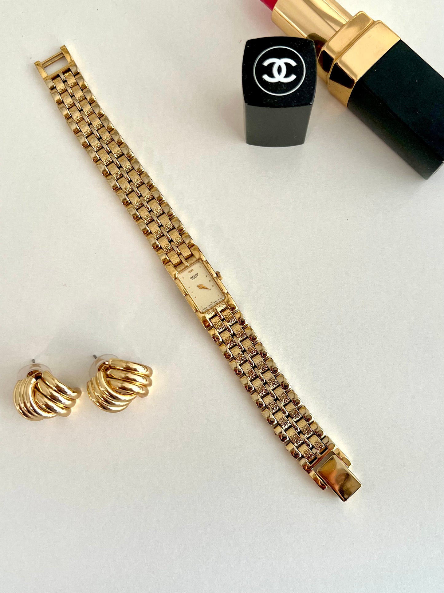 Seiko Gold Textured Bracelet Women's Watch