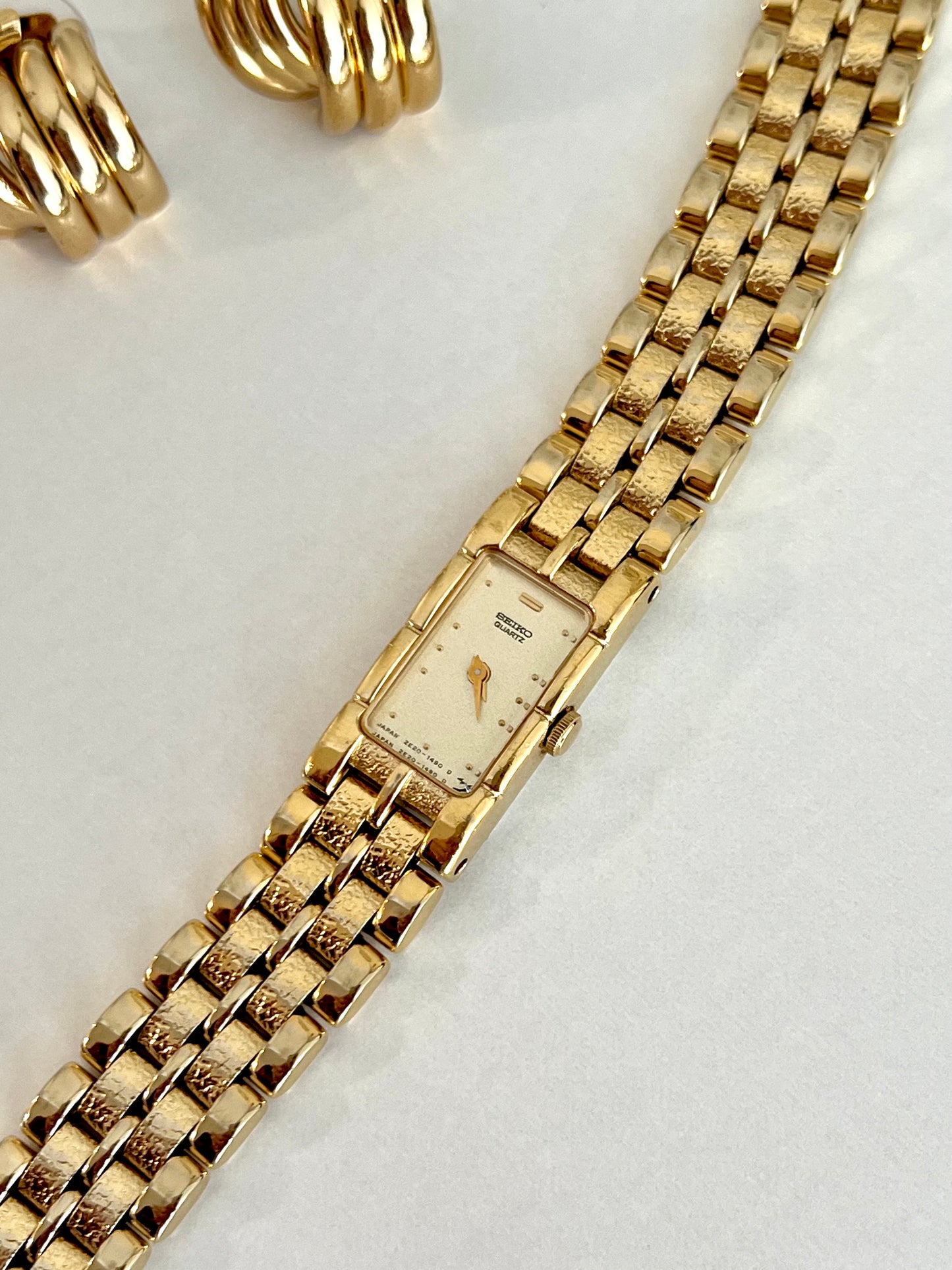 Seiko Gold Textured Bracelet Women's Watch