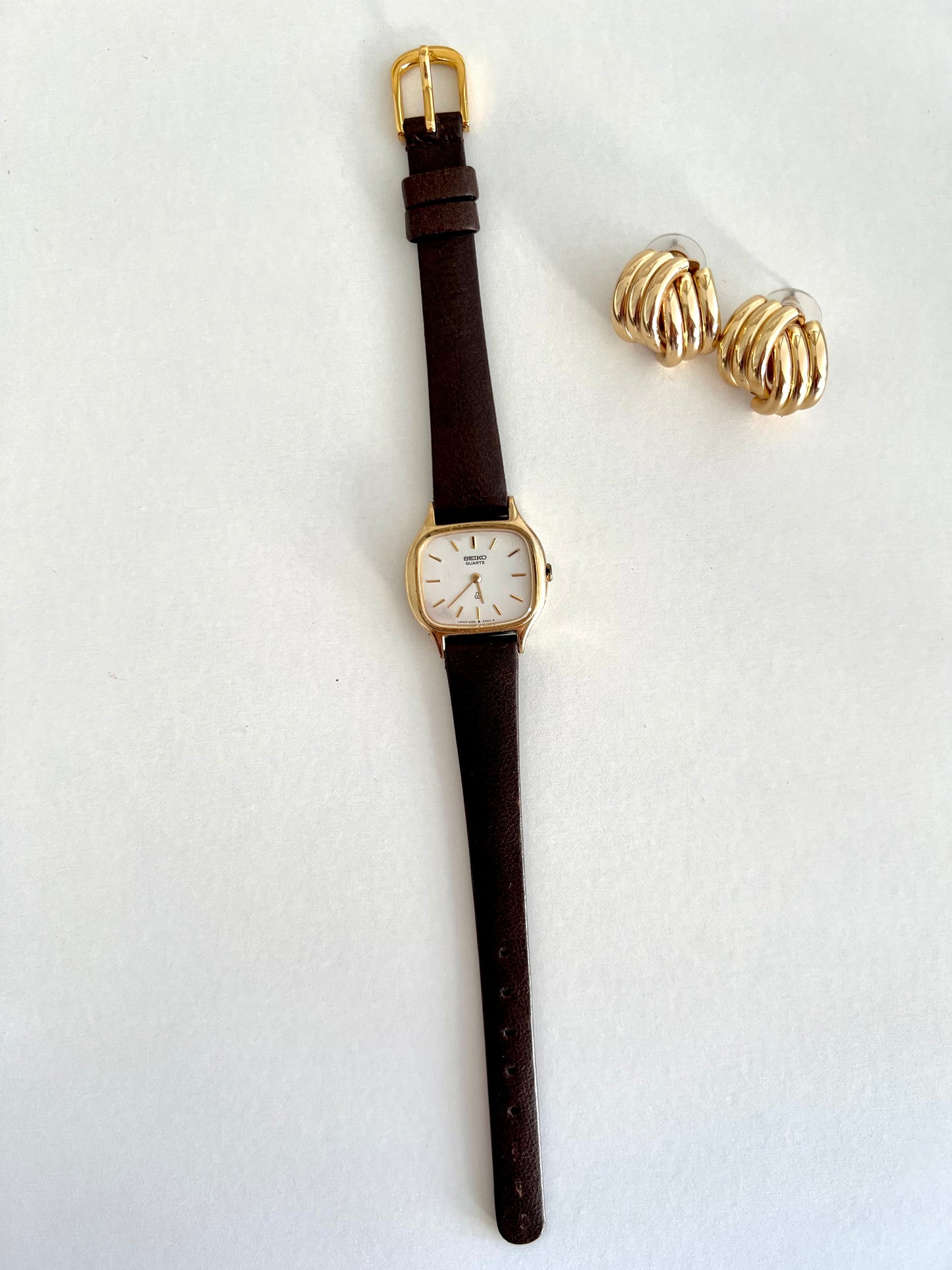 Seiko Gold Tone Cushion Case Women’s Watch