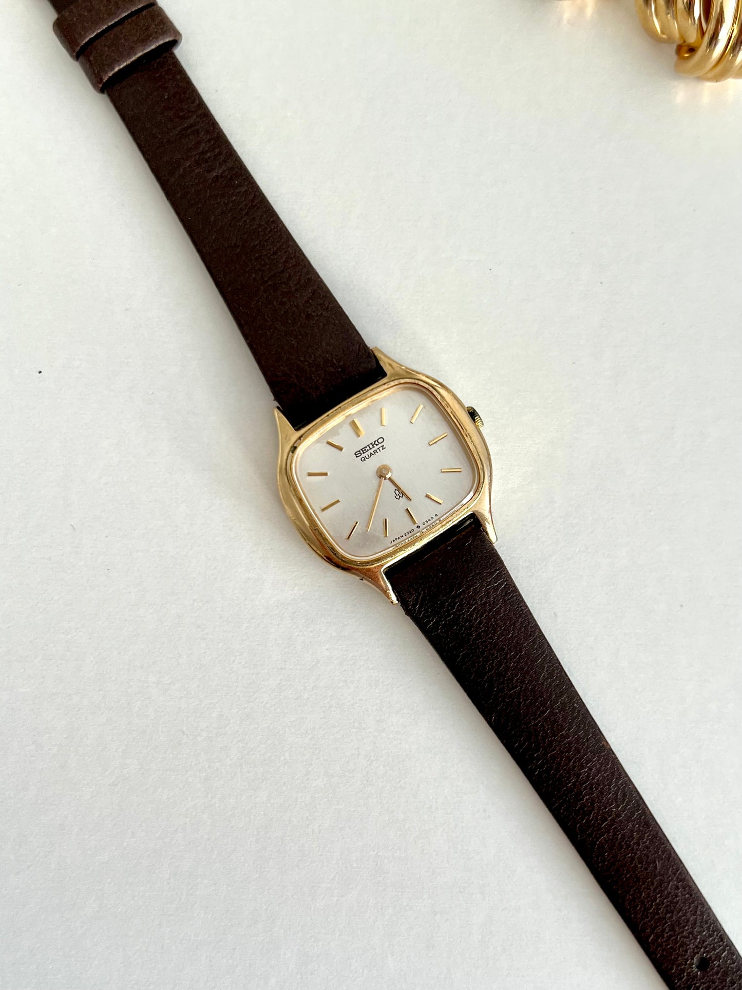 Seiko Gold Tone Cushion Case Women’s Watch