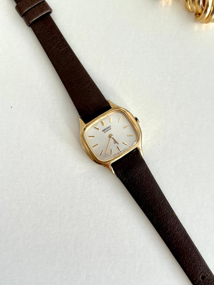 Seiko Gold Tone Cushion Case Women’s Watch
