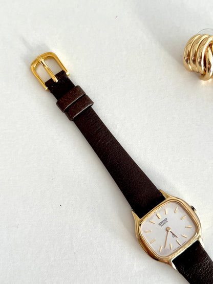 Seiko Gold Tone Cushion Case Women’s Watch