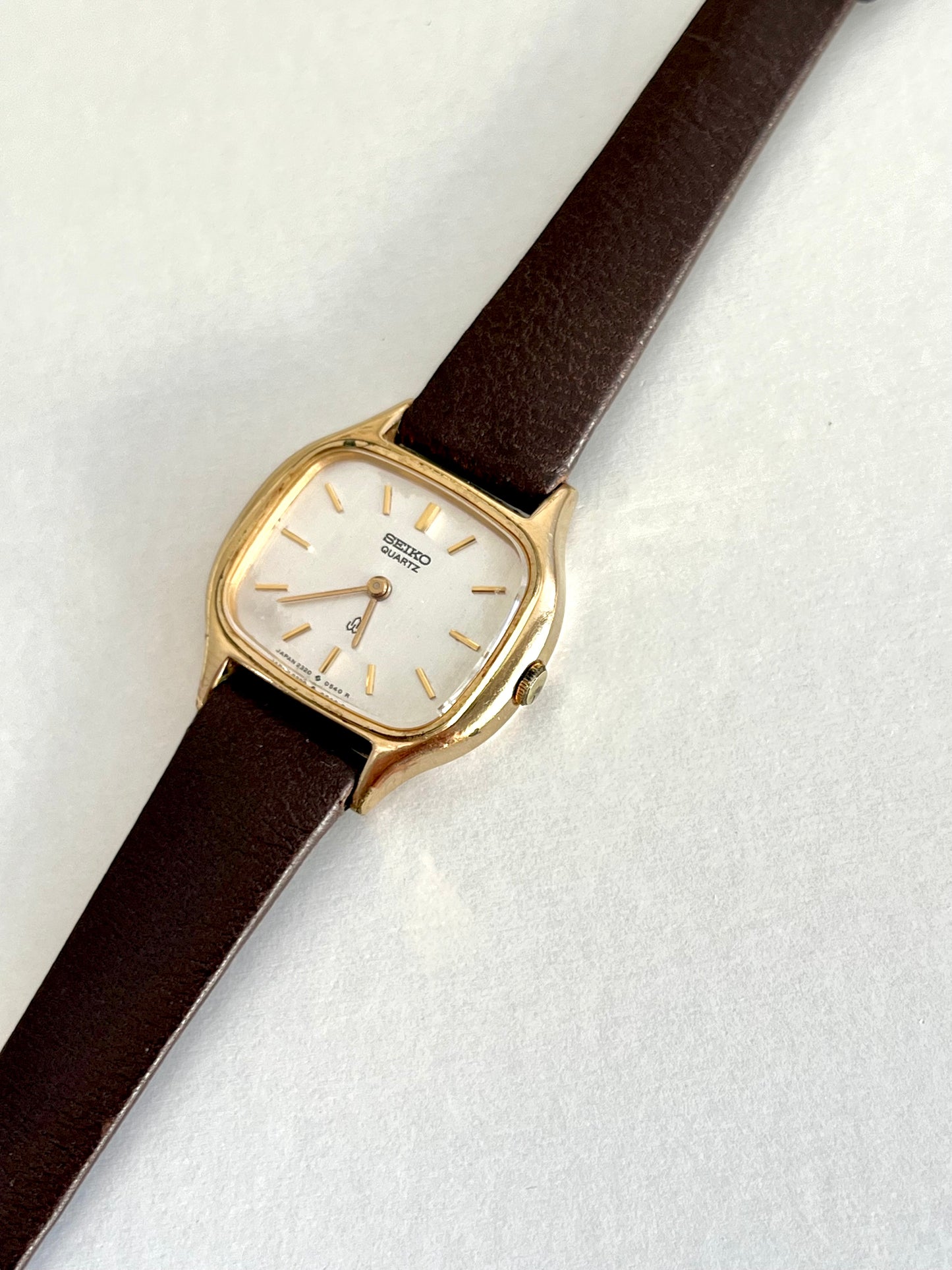 Seiko Gold Tone Cushion Case Women’s Watch