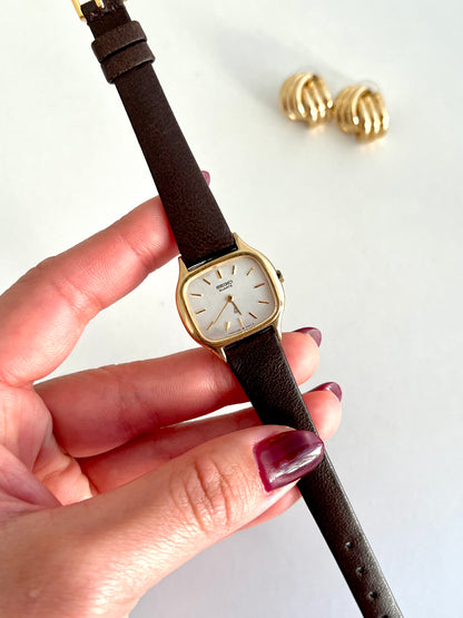 Seiko Gold Tone Cushion Case Women’s Watch