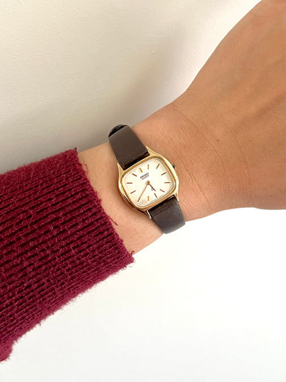 Seiko Gold Tone Cushion Case Women’s Watch