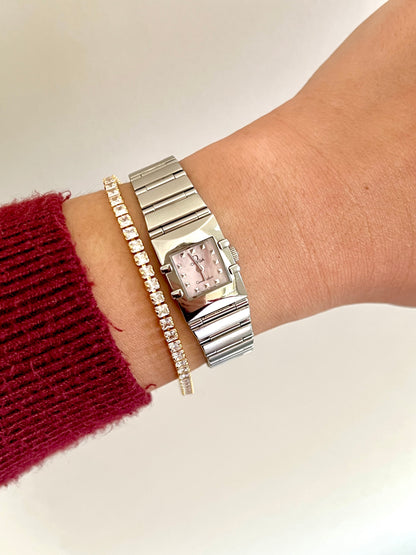 Omega Constellation Quadra Pink Mother of Pearl Dial Women's Watch