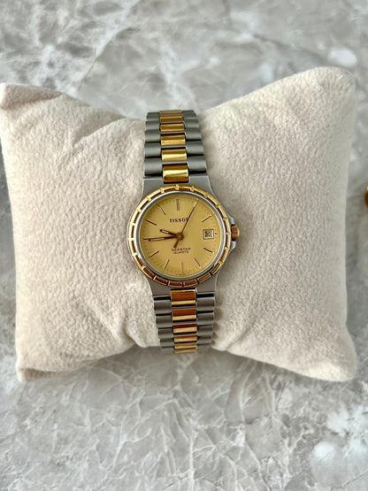 Tissot Seastar Two-Tone Watch with Gold Dial and Date