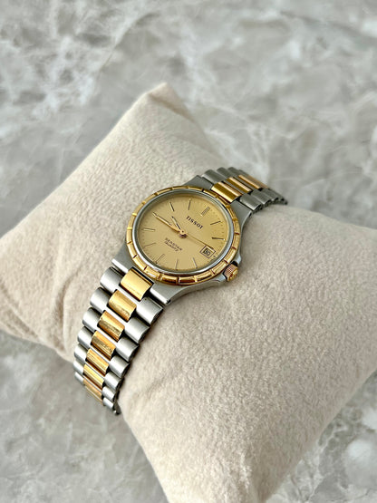 Tissot Seastar Two-Tone Watch with Gold Dial and Date