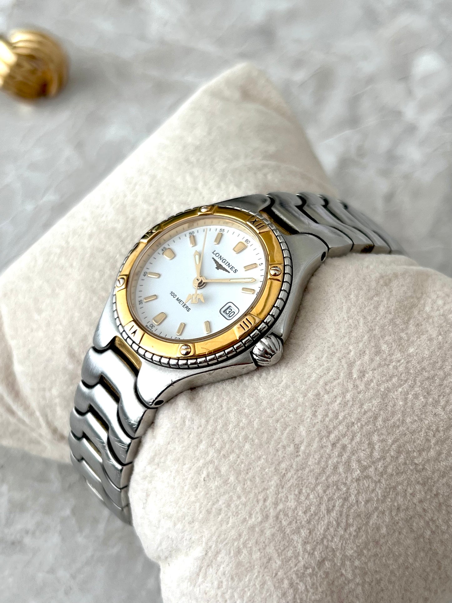 Longines Conquest Two Tone Women’s Watch with Roman Bezel