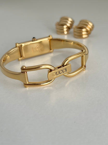 Gucci 1500 Gold Bangle Women’s Watch Mother of Pearl Dial