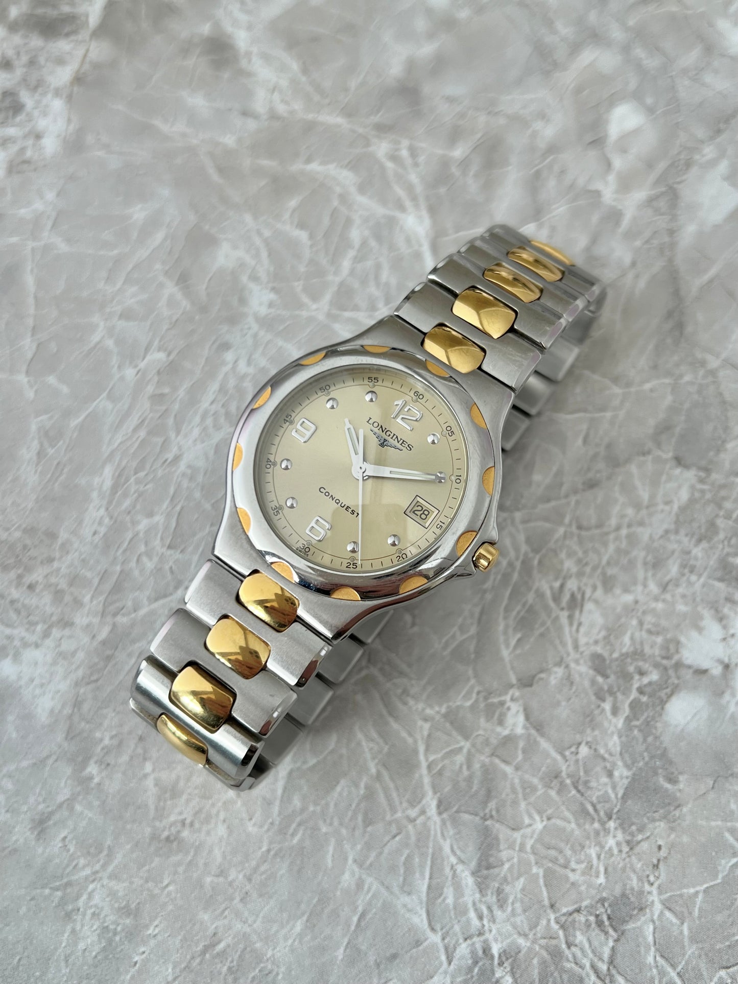 Longines Conquest Champagne Gold Dial Two Tone Women’s Watch Champagne Dial
