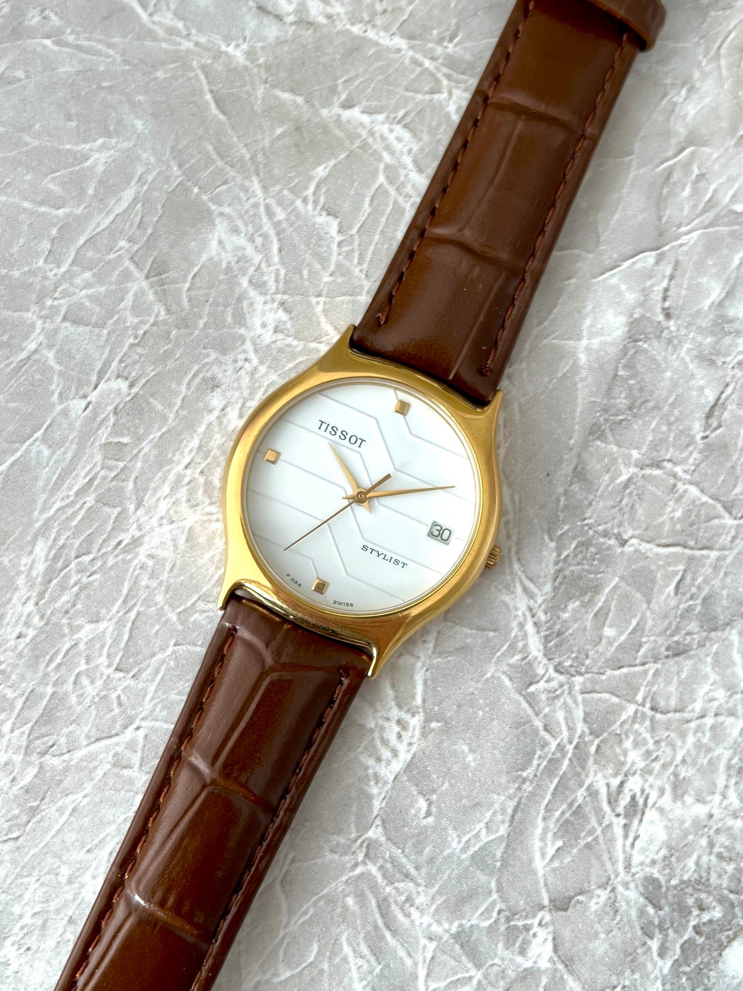Tissot Stylist Geometric White Dial Watch