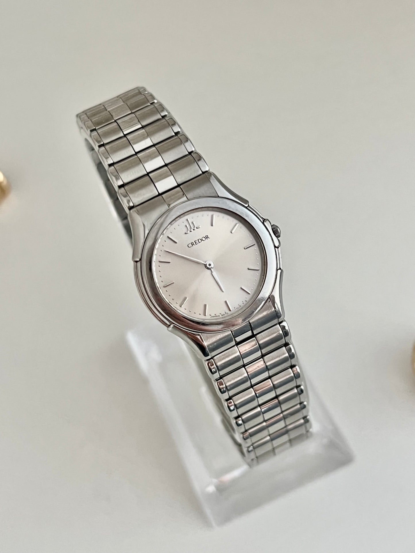 Credor by Seiko Silver Bracelet Women's Watch in Soft Blush Dial