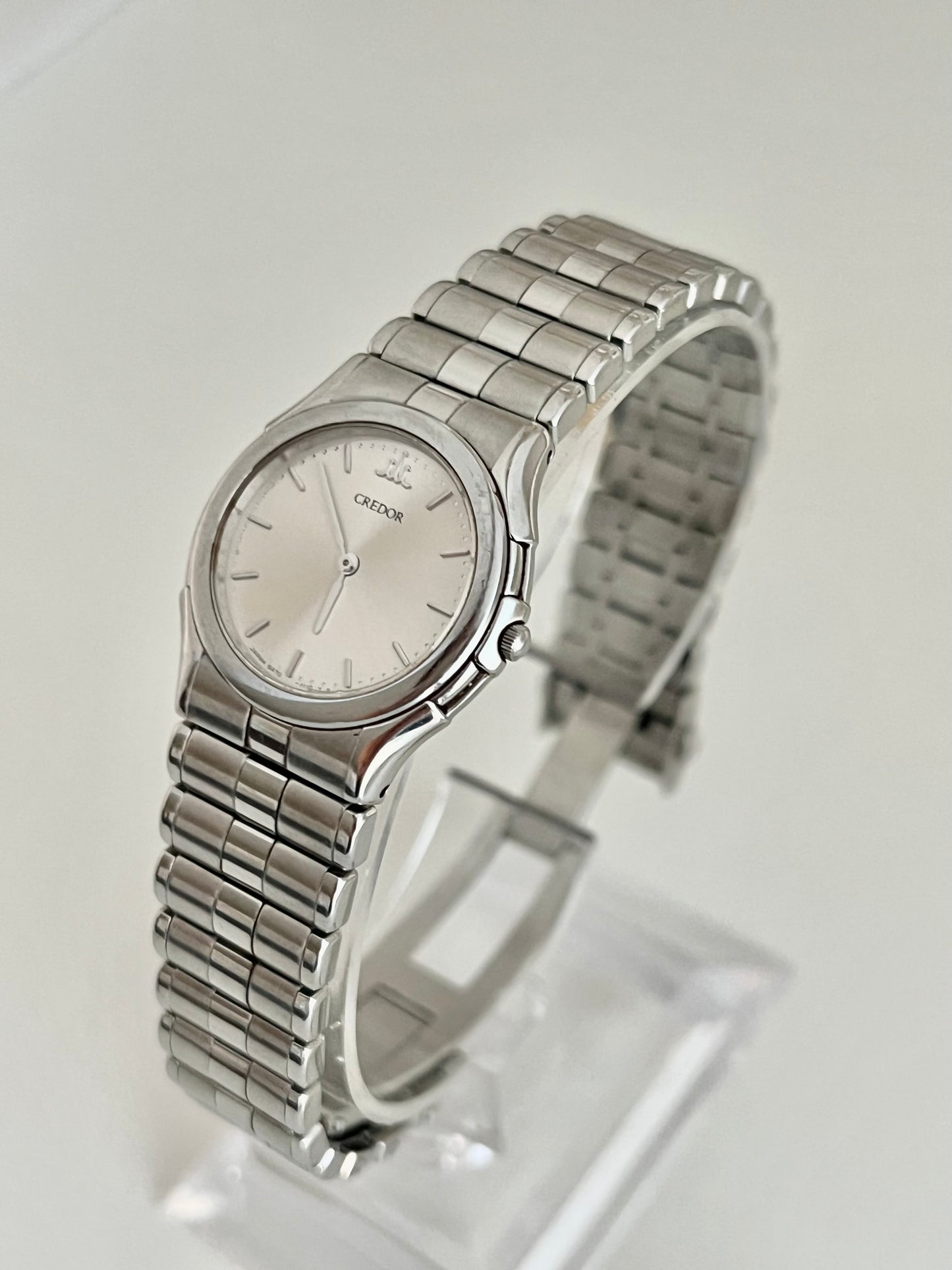 Credor by Seiko Silver Bracelet Women's Watch in Soft Blush Dial
