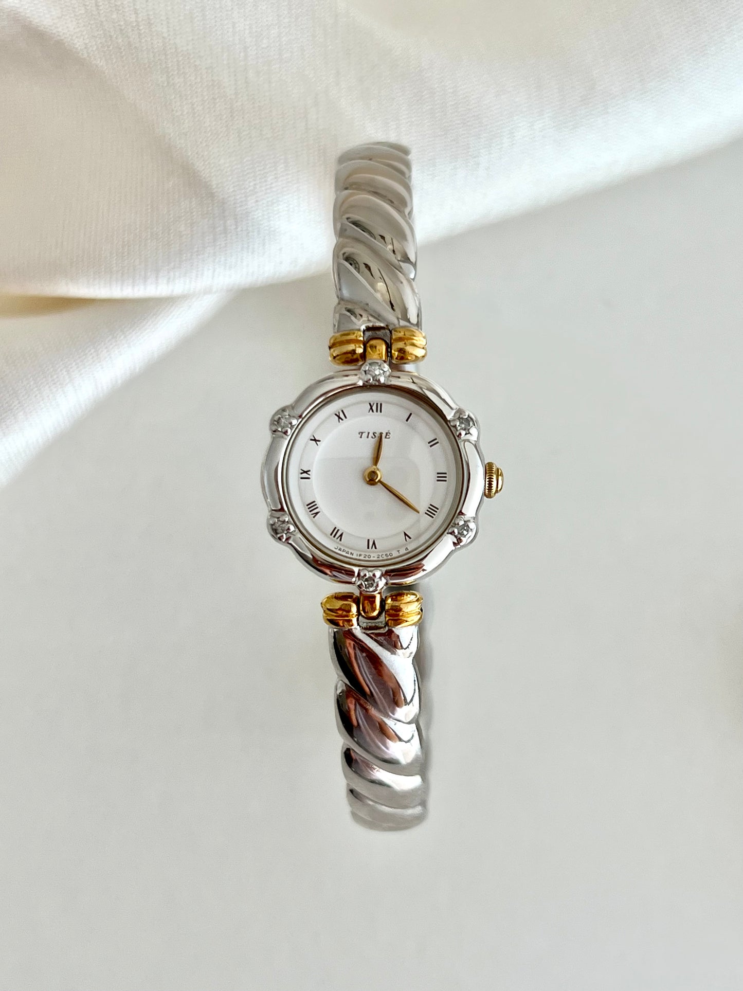 Seiko Tisse Bangle Women's Watch with Inlaid Crystals