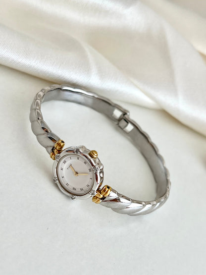 Seiko Tisse Bangle Women's Watch with Inlaid Crystals
