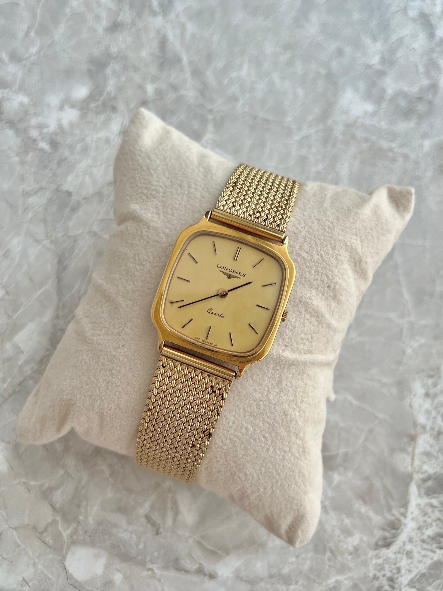 Longines Gold Tone Cushion Watch