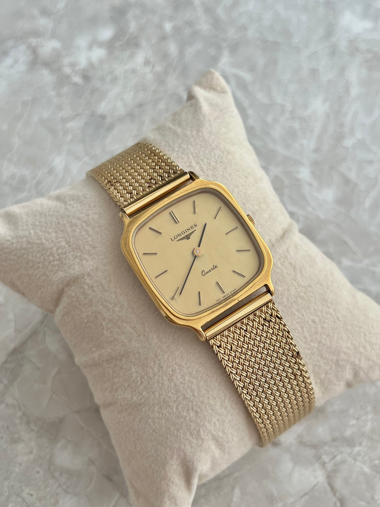 Longines Gold Tone Cushion Watch