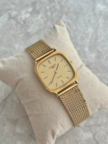 Longines Gold Tone Cushion Watch