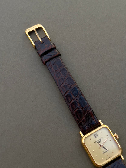Longines Gold Toned Soft Rectangular Women's Watch