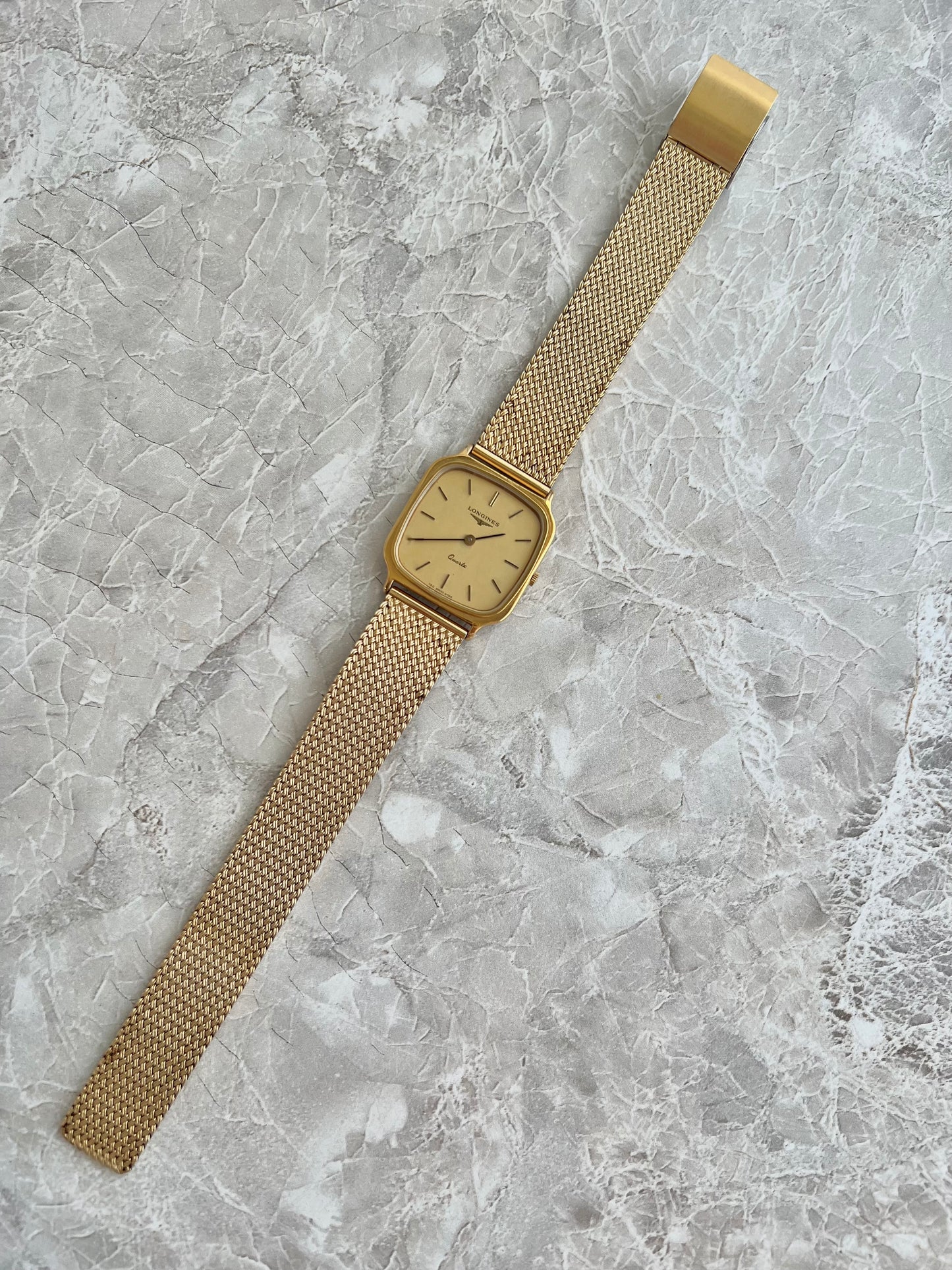 Longines Gold Tone Cushion Watch