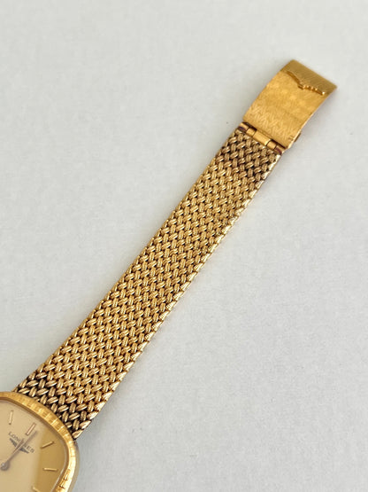 Longines Textured Gold Watch with Woven Bracelet
