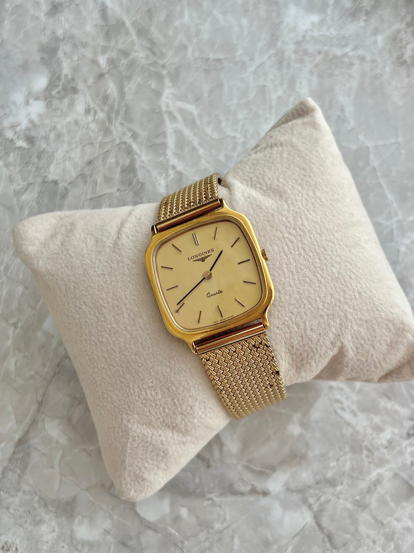 Longines Gold Tone Cushion Watch