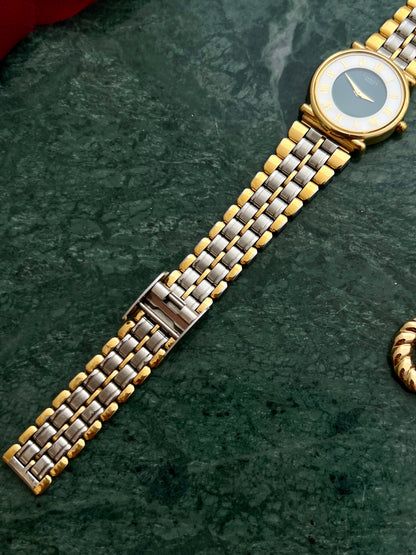 Seiko Lassale Emerald Poise Gold Women's Watch with Two Tone Bracelet