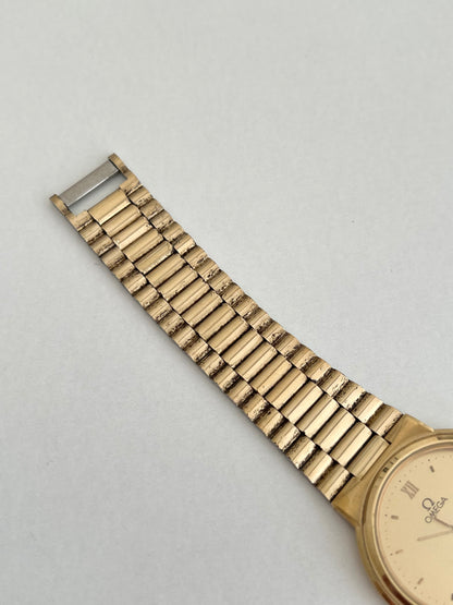 Omega De Ville Gold Tone Unisex Watch with Integrated Bracelet