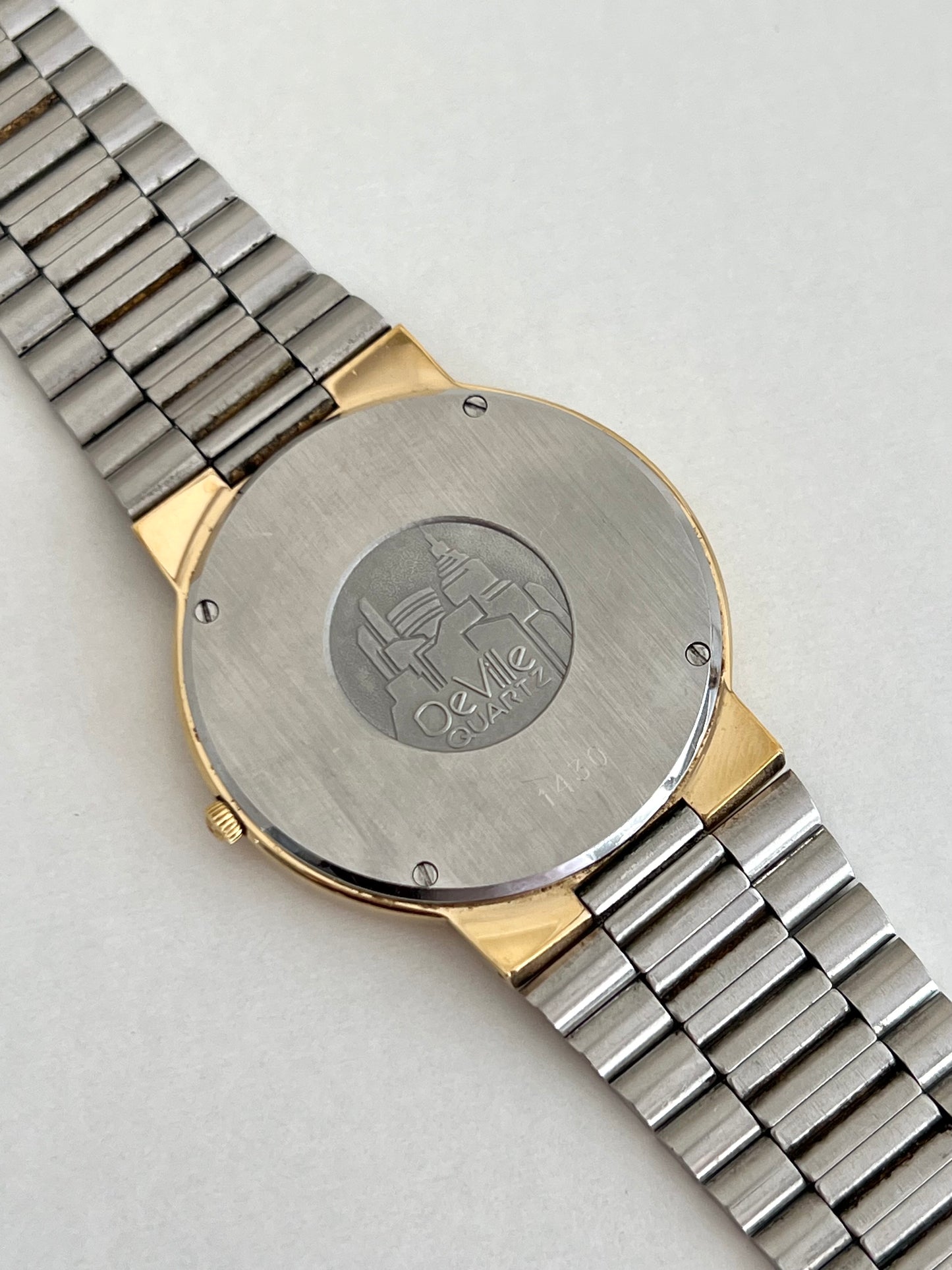 Omega De Ville Gold Tone Unisex Watch with Integrated Bracelet