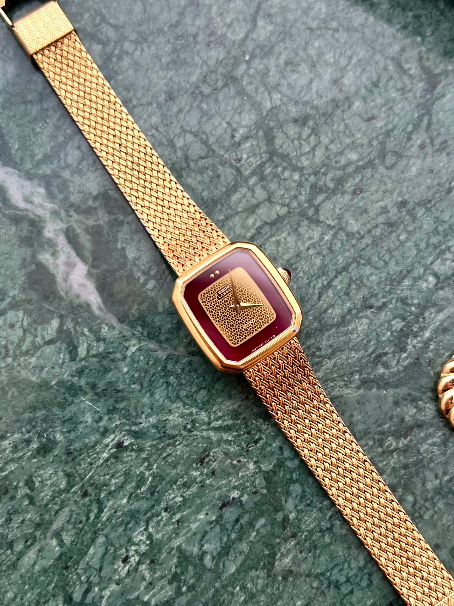 Seiko Lassale Bordeaux Gold Mesh Bracelet Ladies Watch