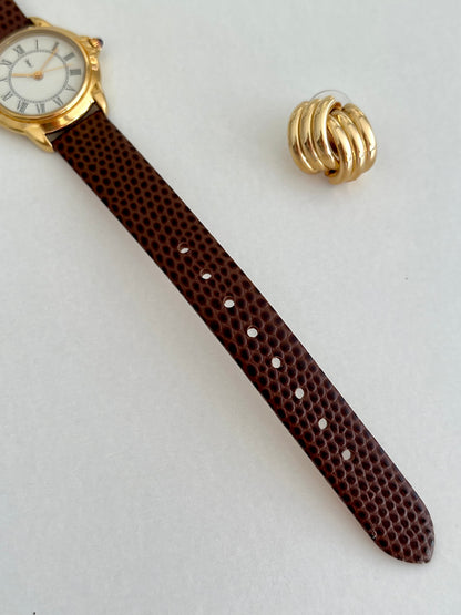 Yves Saint Laurent Roman Numeral Gold Tone Watch