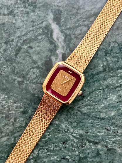 Seiko Lassale Bordeaux Gold Mesh Bracelet Ladies Watch