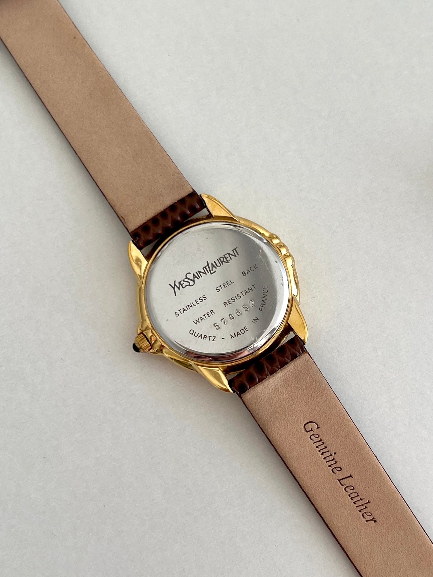 Yves Saint Laurent Roman Numeral Gold Tone Watch