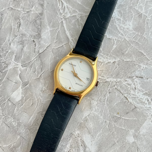 Tissot Stylist Geometric White Dial Women's Watch