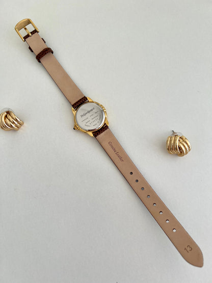 Yves Saint Laurent Roman Numeral Gold Tone Watch