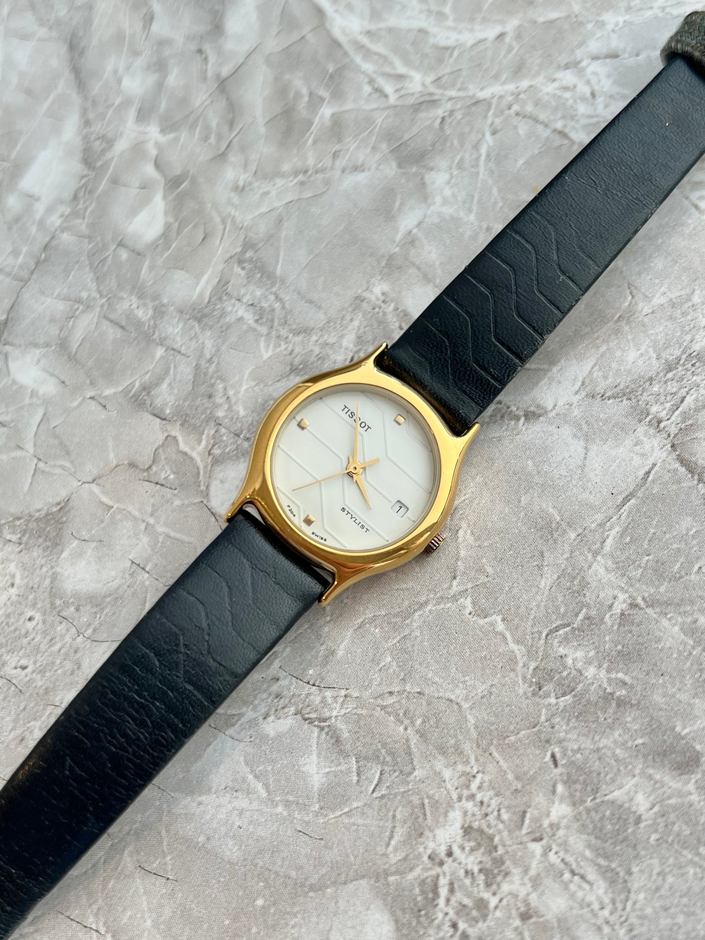 Tissot Stylist Geometric White Dial Women's Watch