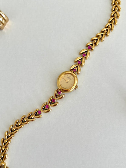 Seiko Tisse Tennis Bracelet Women's Watch with Pink Rubies